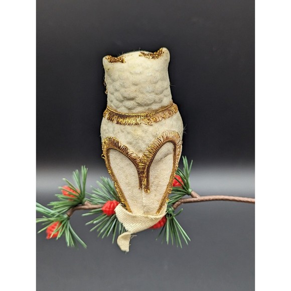 Vintage Wolin Japan Clip On White & Gold Owl/Bird Ornament, Christmas MCM - Picture 3 of 6